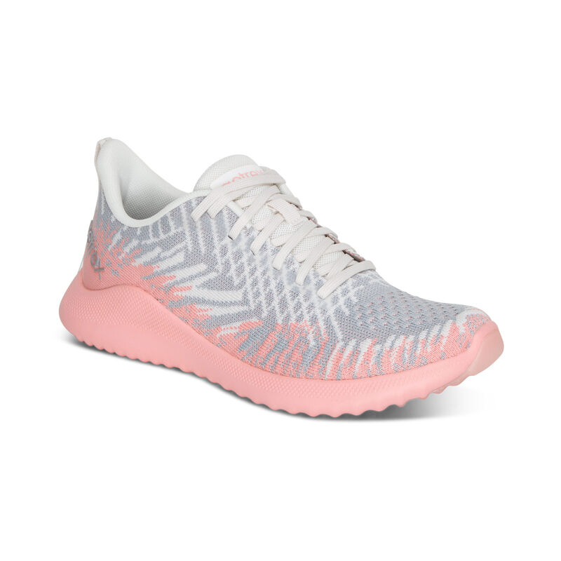 Aetrex Emery Arch Support Sneakers Dames Grijs Roze | MSP7993RY