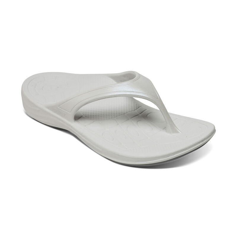 Aetrex Fiji Orthotic Teenslippers Dames Wit | PYQ1977OC