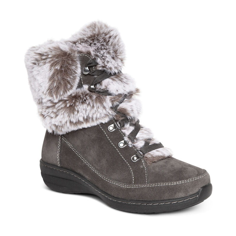 Aetrex Fiona Arch Support Waterdichte Winter Winterschoenen Dames Grijs | HQO3129LO