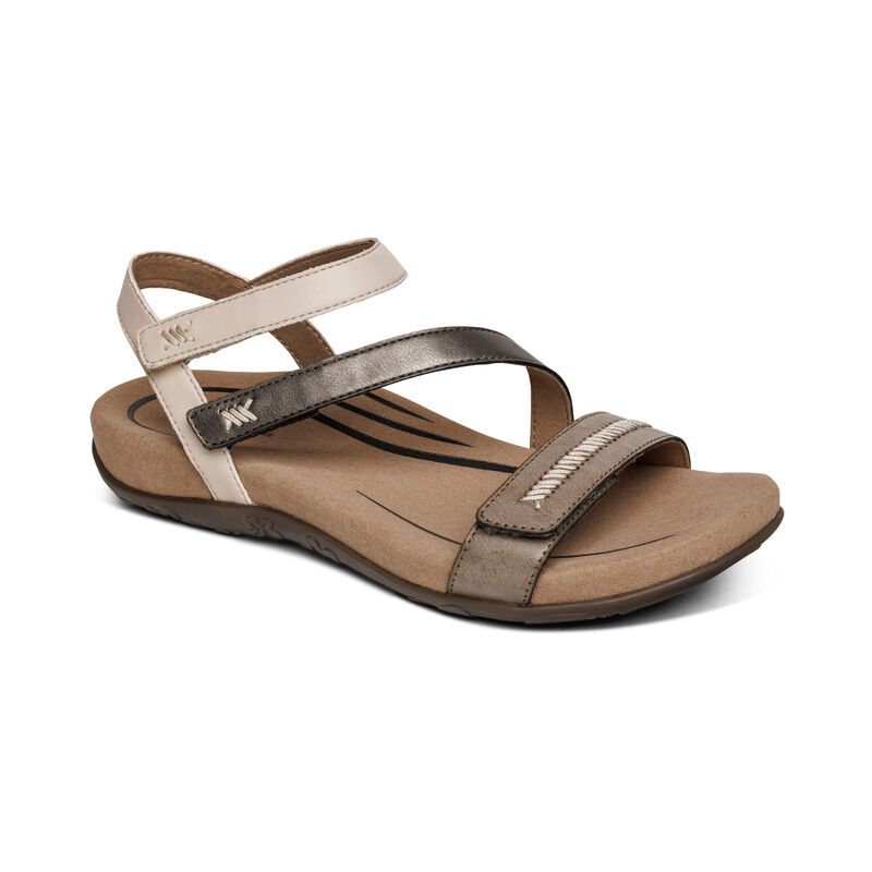 Aetrex Gabby Adjustable Quarter Riemen Sandalen Dames Gekleurd | LNV9721GI