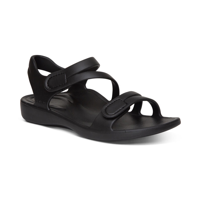 Aetrex Jillian Sport Water-Friendly Sandalen Dames Zwart | FME1524YL