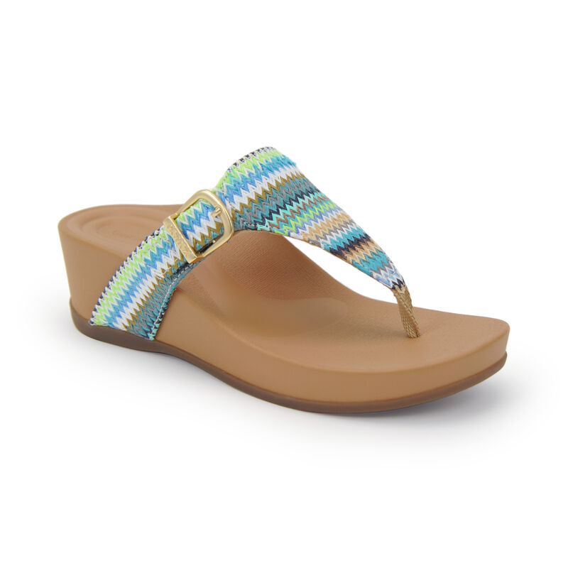 Aetrex Kate String Sleehak Sandalen Dames Blauw Gekleurd | HOD349SF