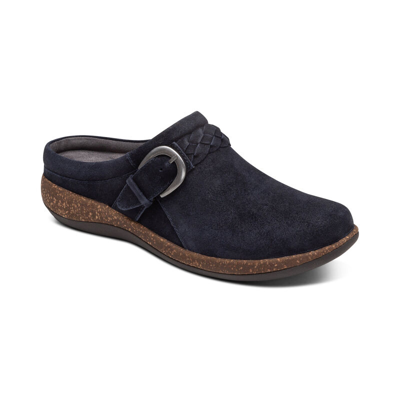 Aetrex Libby Comfort Klompen Dames Donkerblauw | DQU2193AE