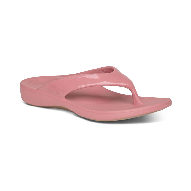 Aetrex Maui Orthotic Teenslippers Dames Roze | IOV6071IL