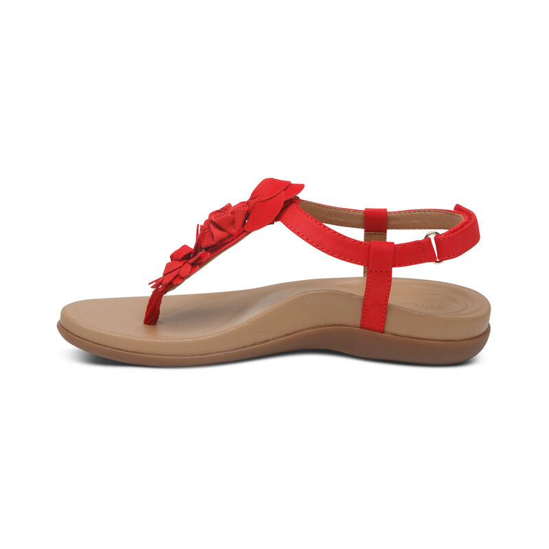 Aetrex Charli String Sandalen Dames Rood | SOK7634YF