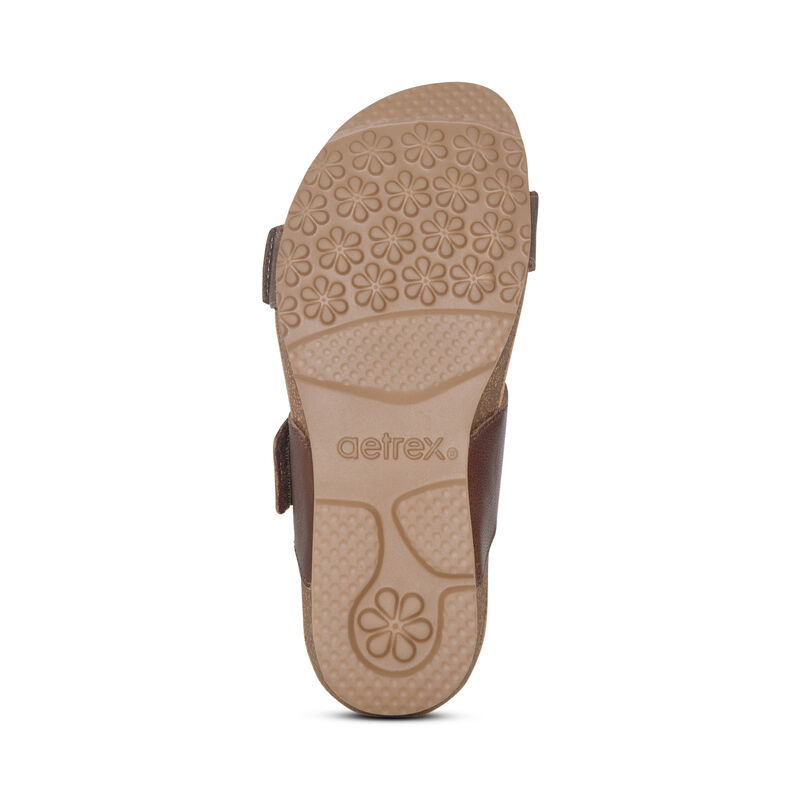 Aetrex Daisy Adjustable Badslippers Dames Bruin | BMK4567RS