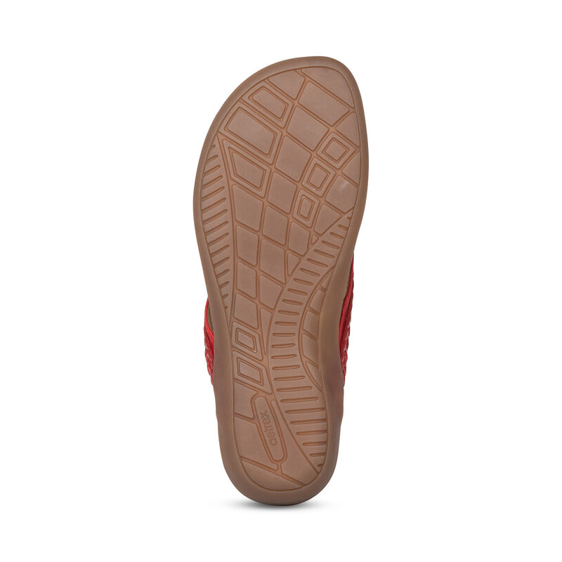 Aetrex Emmy Braided String Teenslippers Dames Rood | FIH5532PX