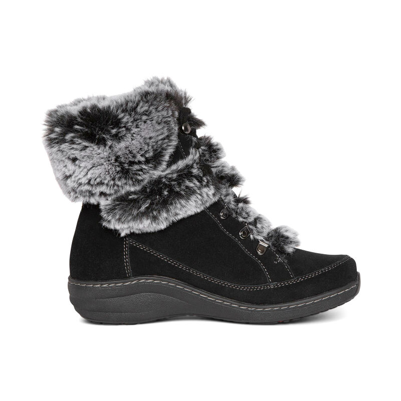 Aetrex Fiona Arch Support Waterdichte Winter Winterschoenen Dames Zwart | YHT2852CH