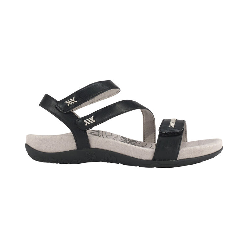 Aetrex Gabby Adjustable Quarter Riemen Sandalen Dames Zwart | ZMV6053VZ