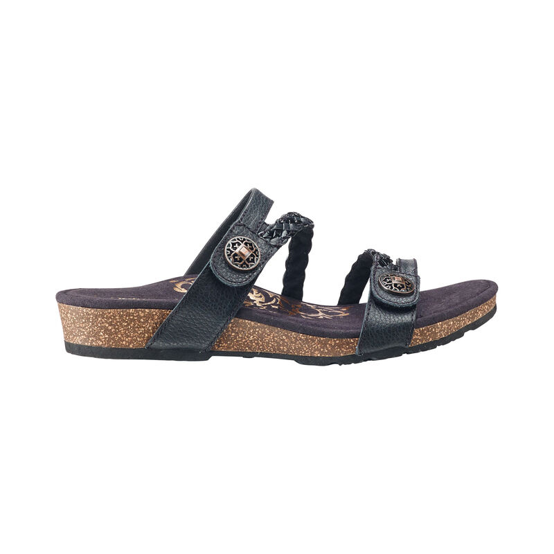 Aetrex Janey Braided Badslippers Dames Zwart | GDJ852VW