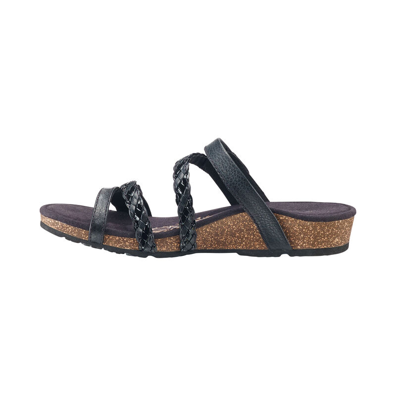 Aetrex Janey Braided Badslippers Dames Zwart | GDJ852VW