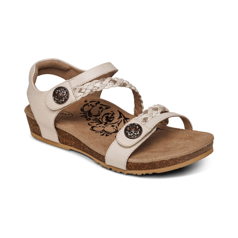 Aetrex Jillian Braided Quarter Riemen Sandalen Dames Room | CJX374MT