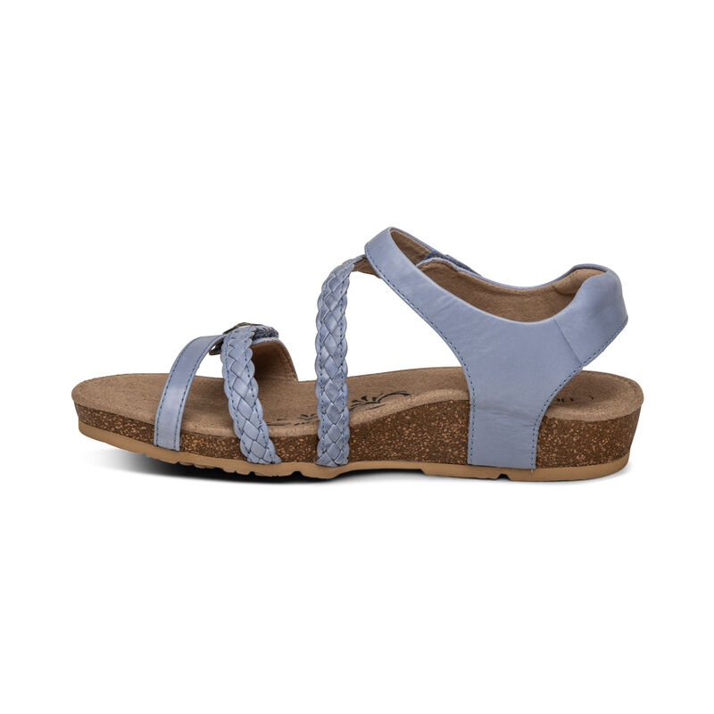 Aetrex Jillian Braided Quarter Riemen Sandalen Dames Blauw | IIX2493OZ