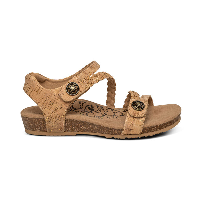 Aetrex Jillian Braided Quarter Riemen Sandalen Dames Bruin | YAS4542PU