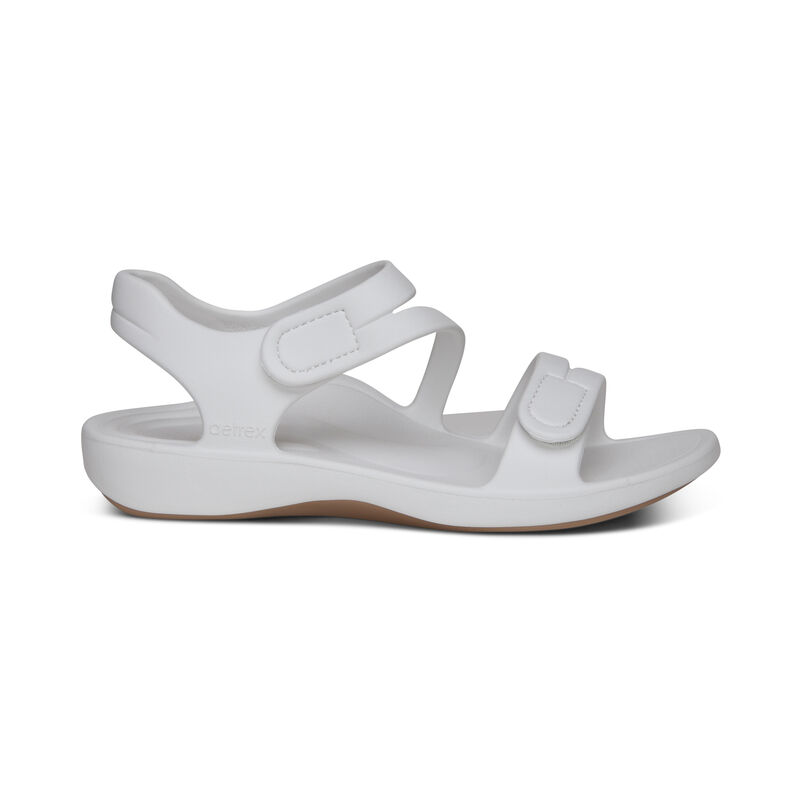 Aetrex Jillian Sport Water-Friendly Sandalen Dames Wit | EQJ8079ID