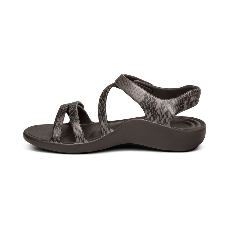 Aetrex Jillian Sport Water-Friendly Sandalen Dames Donkerbruin | OYZ2759MF