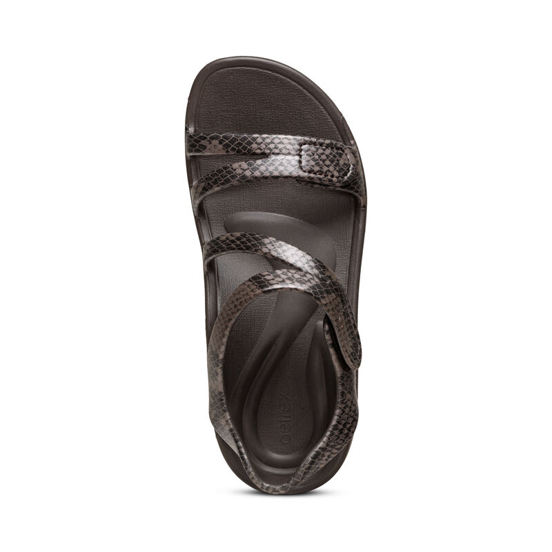 Aetrex Jillian Sport Water-Friendly Sandalen Dames Donkerbruin | OYZ2759MF