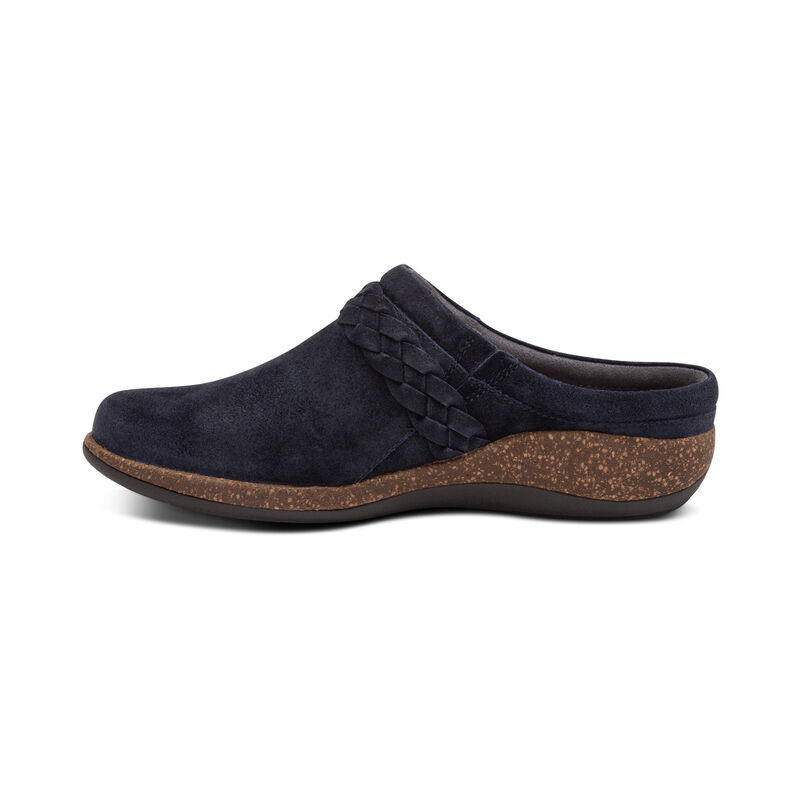 Aetrex Libby Comfort Klompen Dames Donkerblauw | DQU2193AE