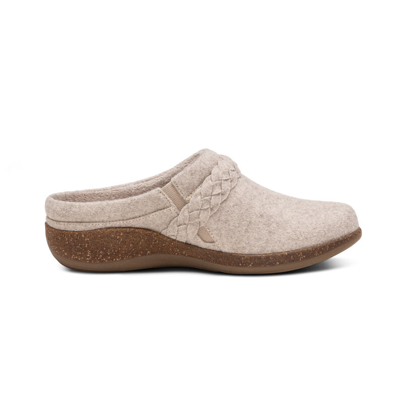 Aetrex Libby Comfort Klompen Dames Wit Beige | WNR9432ZV