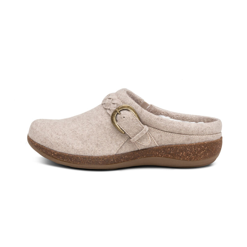 Aetrex Libby Comfort Klompen Dames Wit Beige | WNR9432ZV