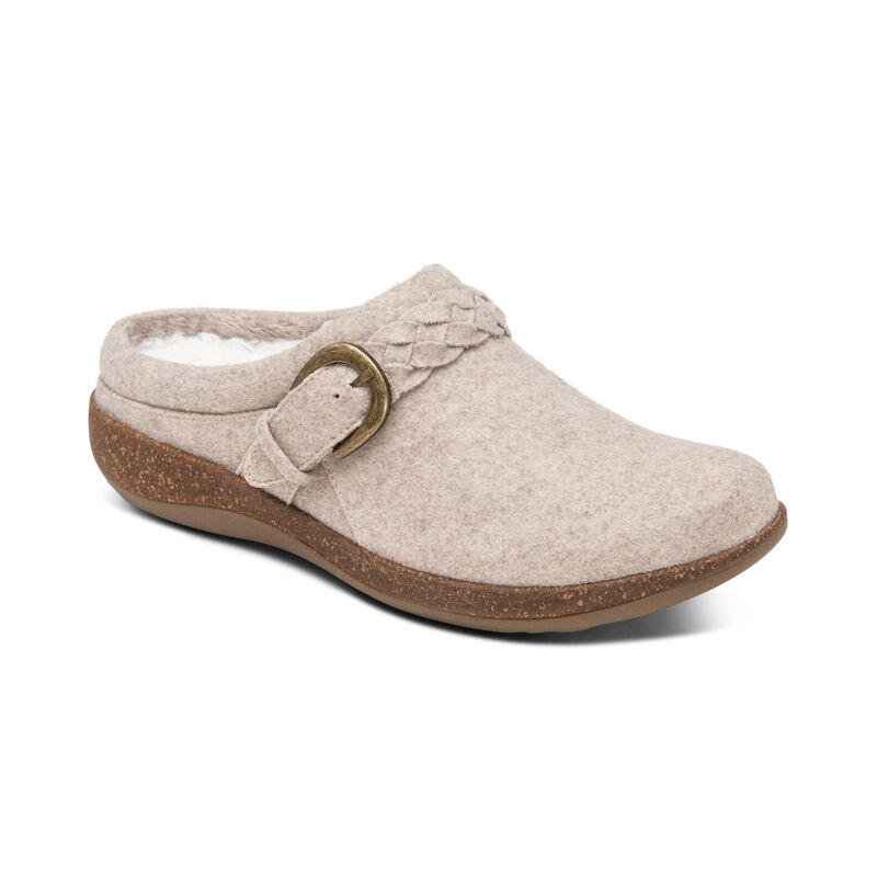 Aetrex Libby Comfort Klompen Dames Wit Beige | WNR9432ZV