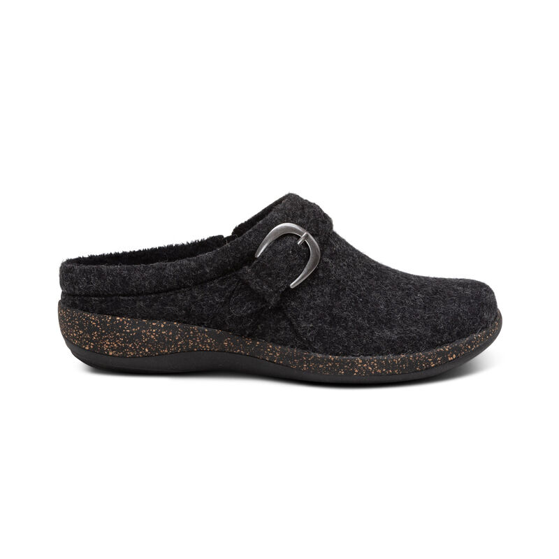 Aetrex Libby Comfort Klompen Dames Zwart Gekleurd | ELO1562WG