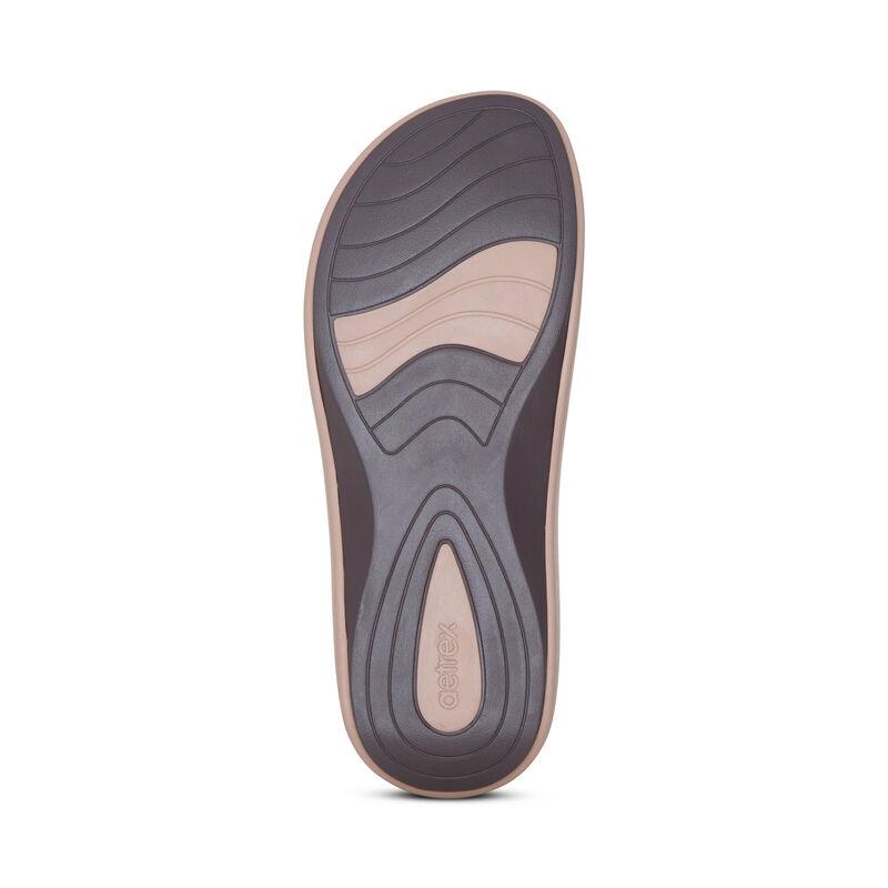 Aetrex Maui Orthotic Teenslippers Dames Beige | KYC5362UU