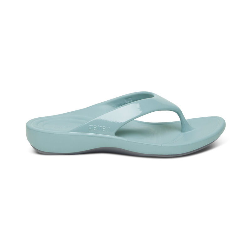 Aetrex Maui Orthotic Teenslippers Dames Blauw | RFU8175YA