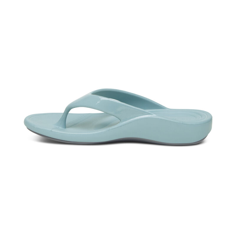 Aetrex Maui Orthotic Teenslippers Dames Blauw | RFU8175YA