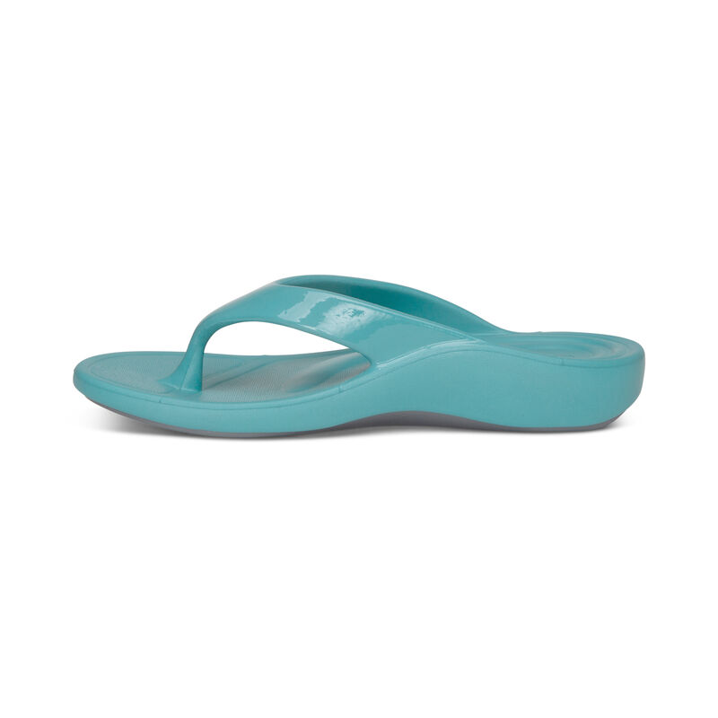 Aetrex Maui Orthotic Teenslippers Dames Lichtturquoise | XCV1568CY