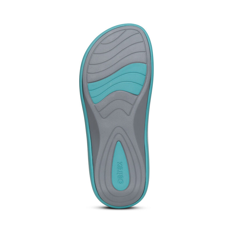 Aetrex Maui Orthotic Teenslippers Dames Lichtturquoise | XCV1568CY