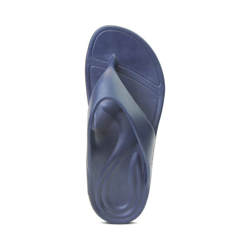 Aetrex Maui Orthotic Teenslippers Heren Donkerblauw | GEZ854OO