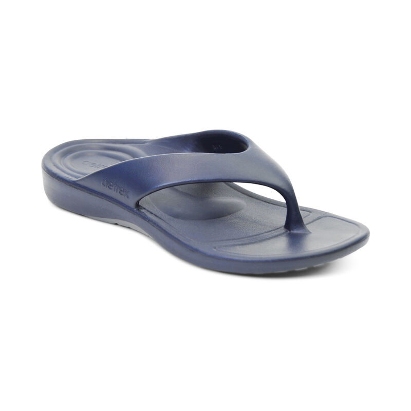 Aetrex Maui Orthotic Teenslippers Heren Donkerblauw | GEZ854OO