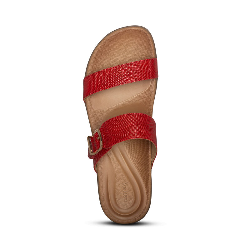 Aetrex Mimi Water-Friendly Sandalen Dames Rood | KQU7895UR