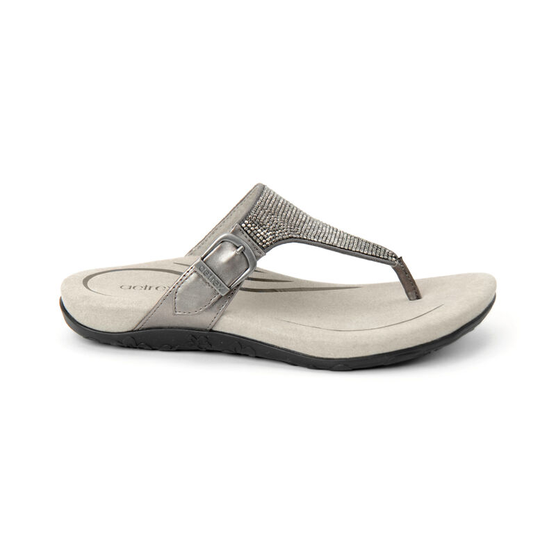 Aetrex Rae Adjustable String Teenslippers Dames Zilver | CRM5612XD