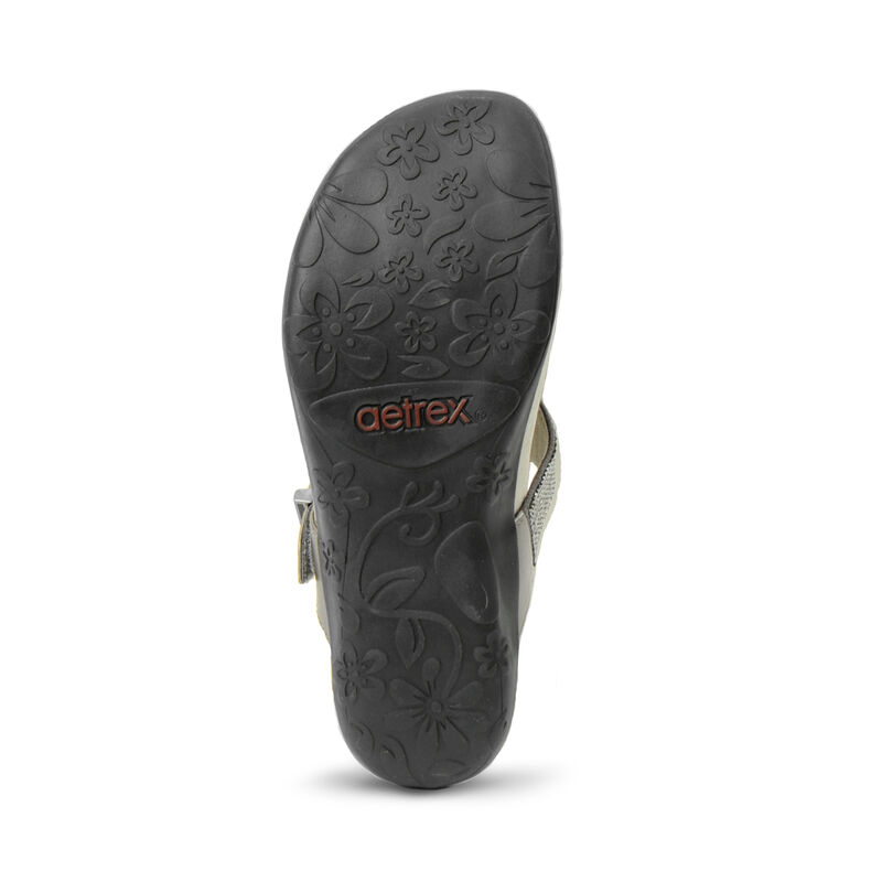 Aetrex Rae Adjustable String Teenslippers Dames Zilver | CRM5612XD