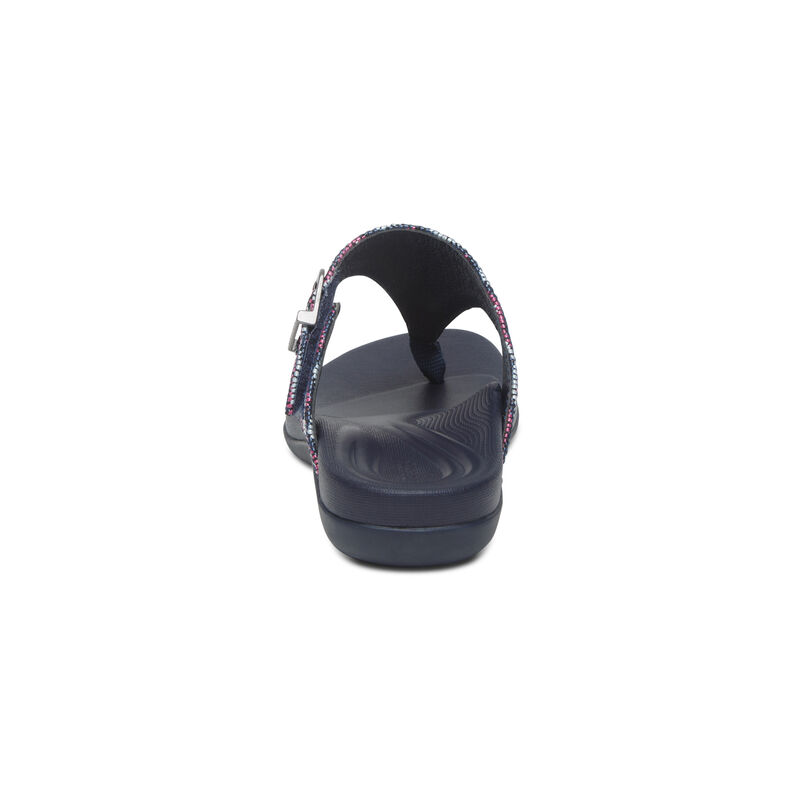 Aetrex Rita Adjustable String Teenslippers Dames Donkerblauw | MLX9677CO