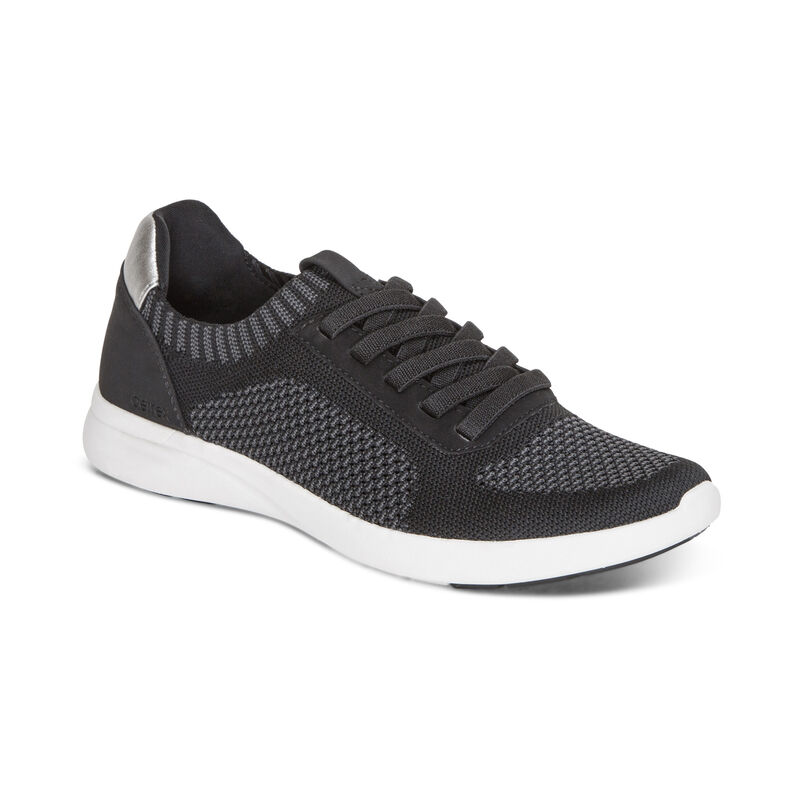 Aetrex Teagan Arch Support Sneakers Dames Zwart | UKN157YO