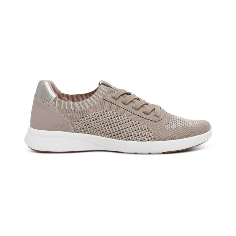 Aetrex Teagan Arch Support Sneakers Dames Beige | WQT2324AU