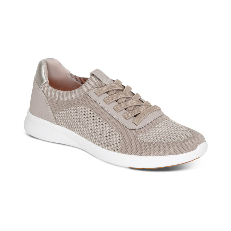 Aetrex Teagan Arch Support Sneakers Dames Beige | WQT2324AU